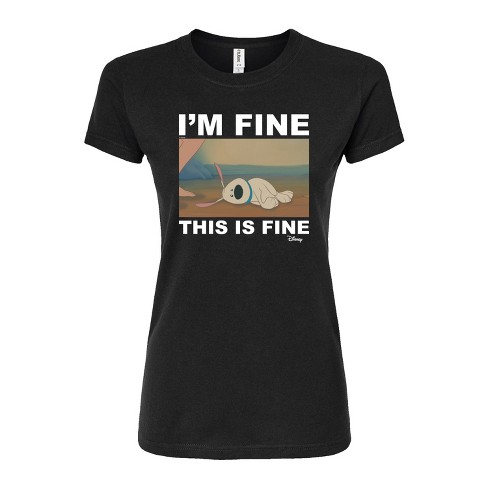 Women's - Disney - I'm Fine, This Is Fine Juniors Fitted Graphic T-Shirt - image 1 of 3