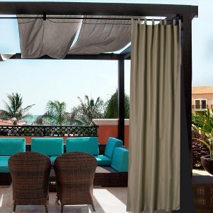 Yescom 1PCS 54"x120" Outdoor Curtain Panel Tab Top UV30+ Patio Pergola Backyard Brown - 1 of 4