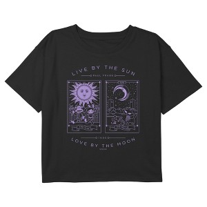 Girl's Paul Frank The Sun and the Moon Tarot Cards Crop Top T-Shirt - 1 of 3