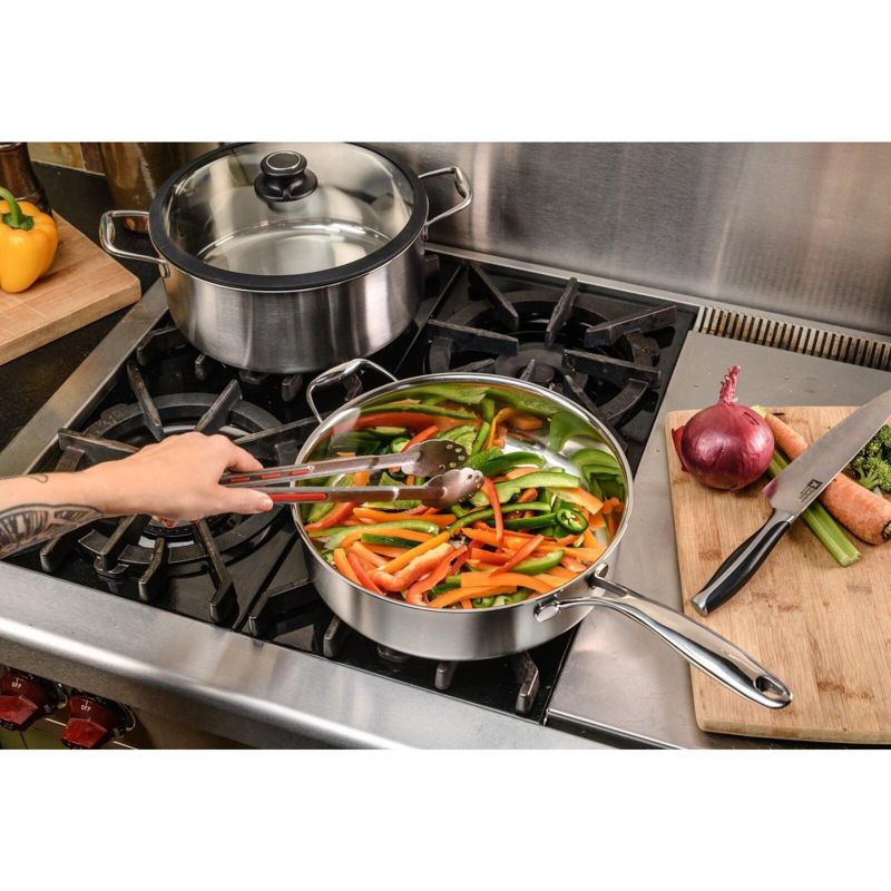 Frieling Black Cube Stainless, Saute Pan w/Lid and helper handle, 11" dia., 4.5 qt., Stainless steel, 5 of 6
