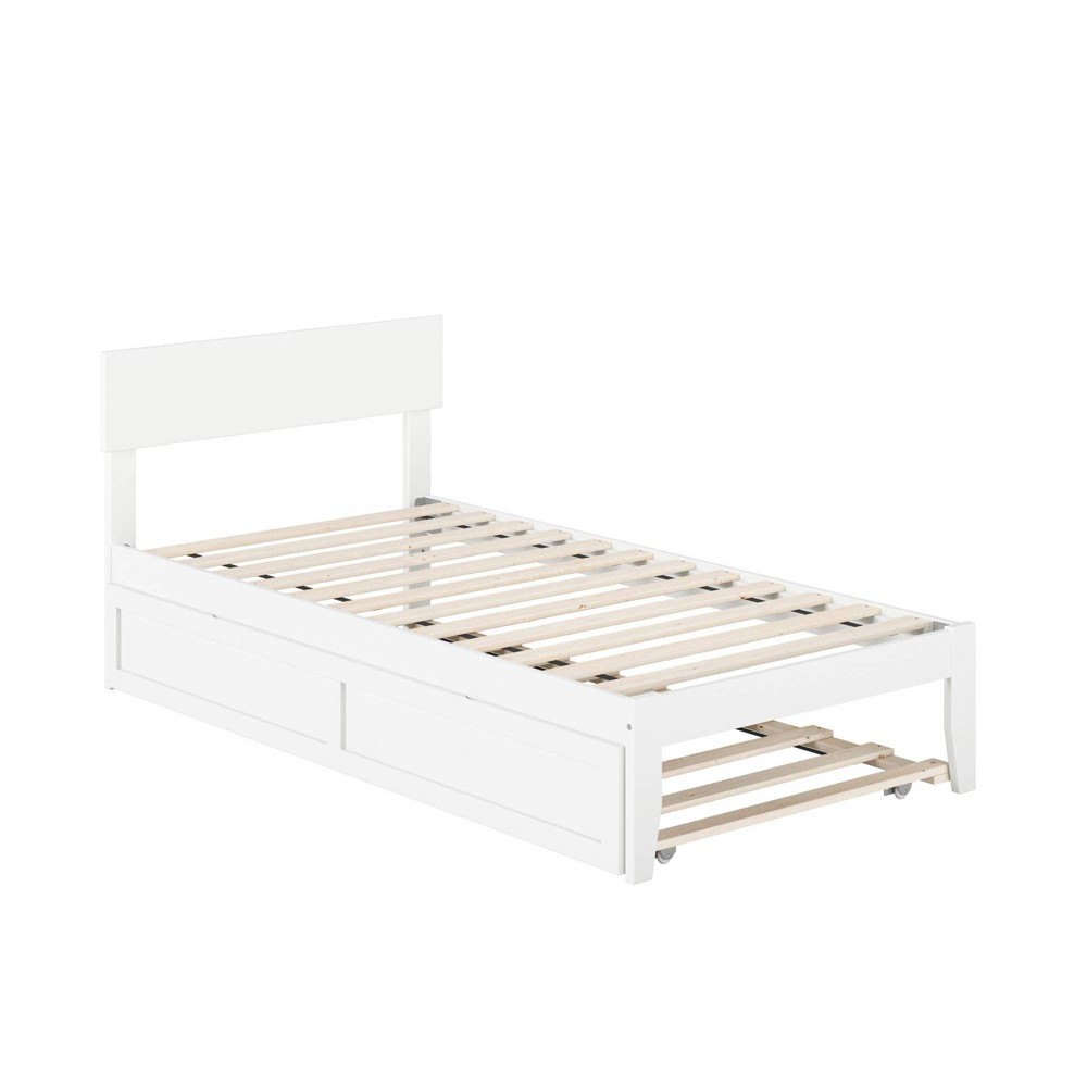 Photos - Bed Frame AFI Twin Boston Bed with Trundle White  