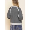 Women's French Terry Baseball Jacket - POL - 2 of 3