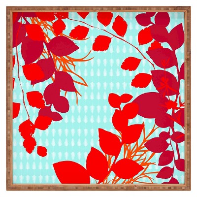 Caroline Okun Petiole Square Tray - Red - Deny Designs