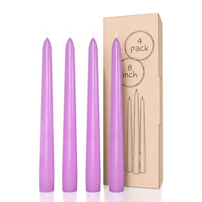 12 inch Taper Candles Set of 4 - Dripless and Smokeless Candle Unscented - Slow Burning Candle Sticks