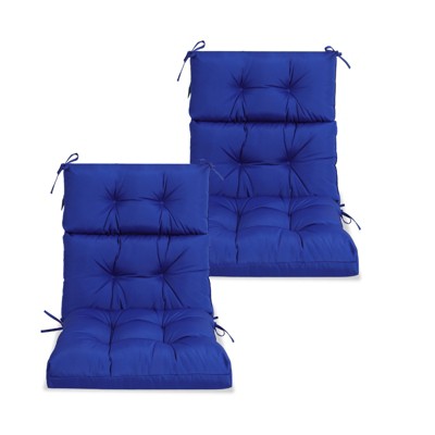 VisioGear 2PCS Set High Back Patio Chair Cushions, Tufted Rocking Chair Cushions, Adirondack Cushions, Blue, 44''*22''*4"
