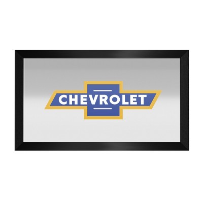 Chevrolet Super Service Black Framed Rectangular Wall Mirror