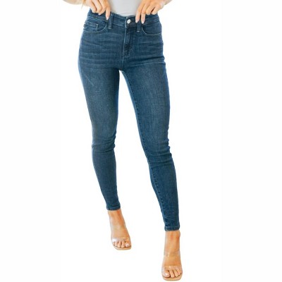Women's Mid Rise Crinkle Ankle Skinny Jeans - Judy Blue