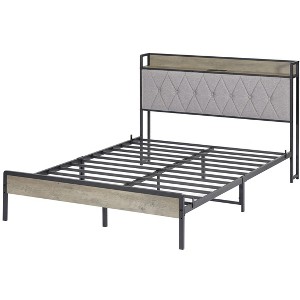 NicBex Bed Frame with Charging Station and Metal Slats Support for Adults - 1 of 4