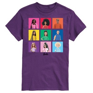 Men's Barbie Pride Squares Short Sleeve Graphic T-Shirt - Purple - Large - 1 of 4