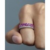 SHINE by Sterling Forever Sterling Silver Thin Rainbow CZ Band Ring - 4 of 4