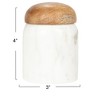 Storied Home Modern Marble Canister with Wood Lid - 3 of 4