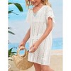 Girls swim cover up crochet swimsuits kids swimwear beachwear tops - 3 of 4