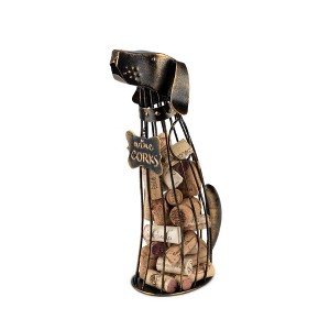 True Dog Wine Cork Holder, Decorative Wine Cork Storage and Decor, Set of 1, Rustic Bronze Finish, Holds 50 Wine Corks - 1 of 4