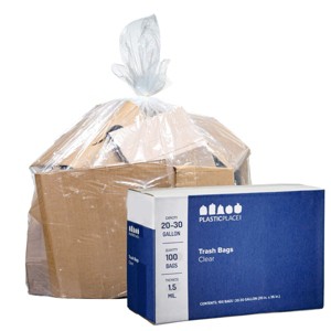Plasticplace 20-30 Gallon Trash Bags, 1.5 Mil, 100 Count - 1 of 3