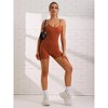 Allegra K Women's V Neck Sleeveless No Show Cami Unitard Adjustable Spaghetti Strap Rompers Sling Shorts Body Shapers - 4 of 4