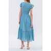 August Sky Women's Short Sleeve Smocked Midi Dress - 2 of 4