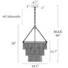 LNC Demetrius 4-Light 18.5" Bohemian/Costal  Empire Small Chandelier, Distressed Gray and White - 3 of 4