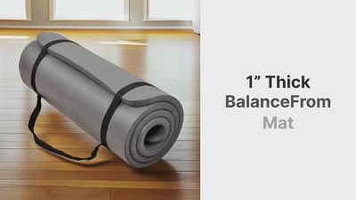 Extra Thick Red High-Density Foam Exercise Yoga Mat with Carrying Strap