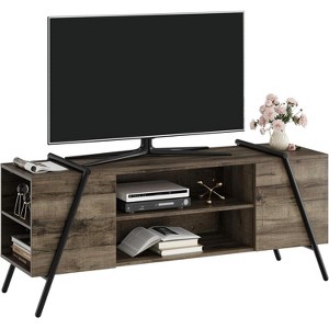TV Stand for 50 55 60 65 Inch TV, Modern Mid Century Entertainment Center with Adjustable Shelves, Storage Cabinet, U-Shaped Metal Legs - 1 of 4