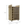 NicBex Mobile Kitchen Island Cart Morden Kitchen Carts on Wheels with Storage, 1 Glass Cabinet Door and 6 Bottle Rack for Kitchen - 2 of 4
