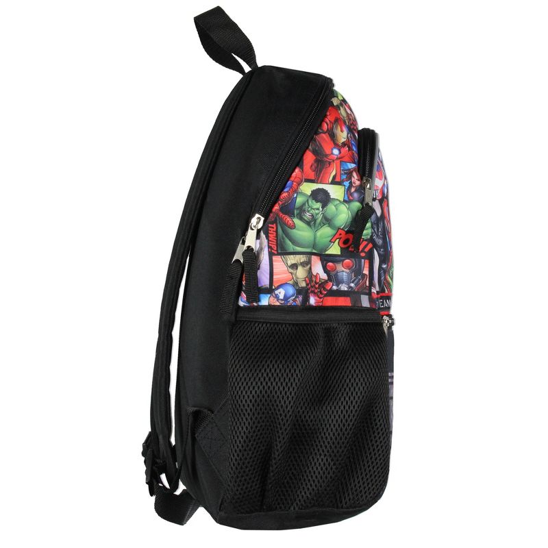 Avengers Spider-Man Captain America Hulk 16" Book Bag School Travel Backpack Multicoloured, 4 of 6