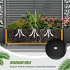 Wooakway 142"W × 72"H Black Rectangle Metal Planter Box with Trellis Raised Garden Bed with Arbor Privacy Screen with Wheels - 3 of 4