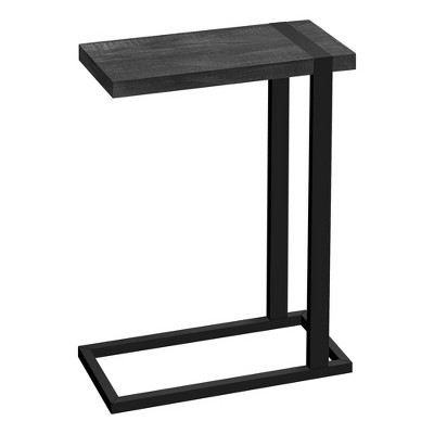 Monarch Specialties Accent Table, C-shaped, End, Side, Snack, Living Room, Bedroom, Black Laminate, Black Metal, Contemporary, Modern