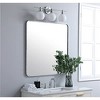 Elegant Lighting Soft corner metal rectangular mirror 36x36 inch in Silver - 3 of 4