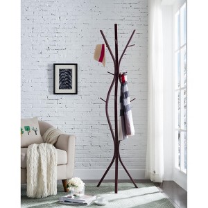 Kings Brand Furniture - Corbet Metal 12 Hook Standing Coat & Hat Rack, Bronze - 1 of 4