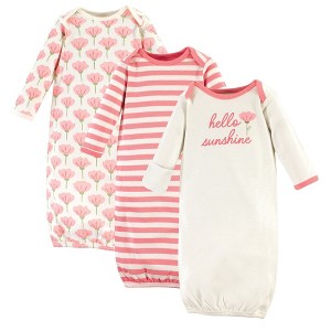 Touched by Nature Baby Girl Organic Cotton Long-Sleeve Gowns 3pk, Tulip, 0-6 Months - 1 of 1