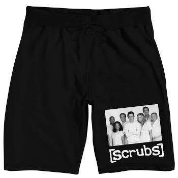Scrubs Series Cast and Title Logo Men's Black Sleep Shorts
