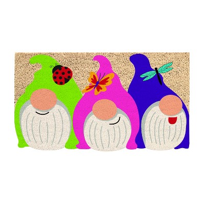 Evergreen Flag Portly Garden Gnomes Shaped Coir Mat Durable and Well Made Doormat Floormat Home and Garden Dcor For Lawn Patio Yard