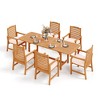 Captiva Designs 7pc Acacia Wood Patio Furniture Set with Expandable Table & Cushioned Chairs - 2 of 4