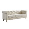 NicBex 84.65 Inch Modular Sectional Sofa Couch with Tufted Backrest Mid-Century 3-Seater Sofa with Gold Ribbon Decoration for Living Room - 2 of 4