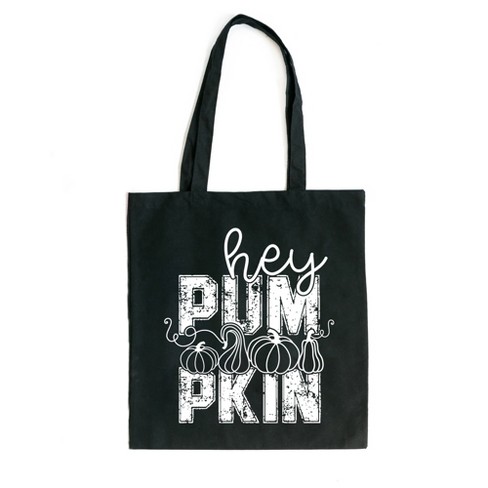 City Creek Prints Hey Pumpkin Distressed Canvas Tote Bag - 15x16 - Black - image 1 of 2