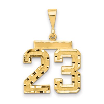 Black Bow Jewelry 14K Yellow Gold, Varsity Collection, Medium D/C Pendant Number 23