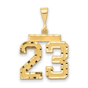 Black Bow Jewelry 14K Yellow Gold, Varsity Collection, Medium D/C Pendant Number 23 - 1 of 4