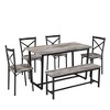 6-Piece Dining Set with a Table and Four Chairs for Kitchen, Breakfast Nook, Living Room - 3 of 4