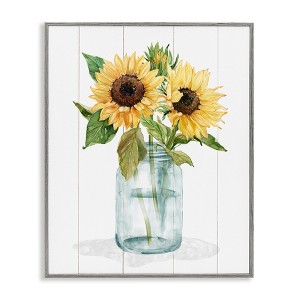 Stupell Industries Yellow Sunflowers Country jar Framed Giclee Art - 1 of 4
