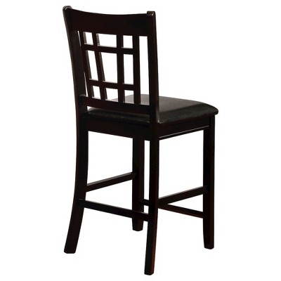 Coaster,Lavon Wood Counter Chair Black and Espresso (Set of 2)
