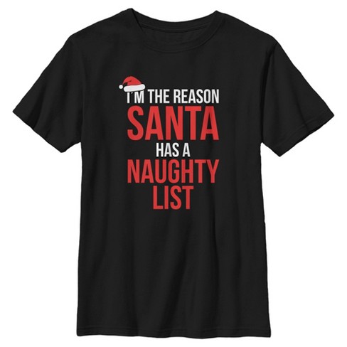 Boy's Lost Gods On Santa’s Naughty List T-shirt - Black - Large : Target