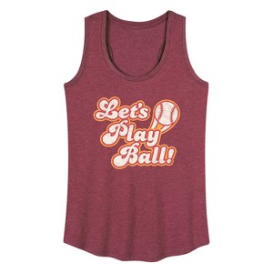 Women's - Instant Message - Lets Play Ball Graphic Racerback Tank - 1 of 4