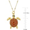 EVERLY JEWELRY | Yellow Plated Silver Enamel Bead Station Tortoise Charm Necklace – Multiple color Enamel - 4 of 4