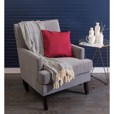 Nautical Blue Cotton Diamond Throw Blanket with Fringe