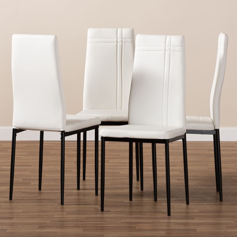 Set of 4 Matiese Modern and Contemporary Faux Leather Upholstered Dining Chairs - Baxton Studio, 6 of 8