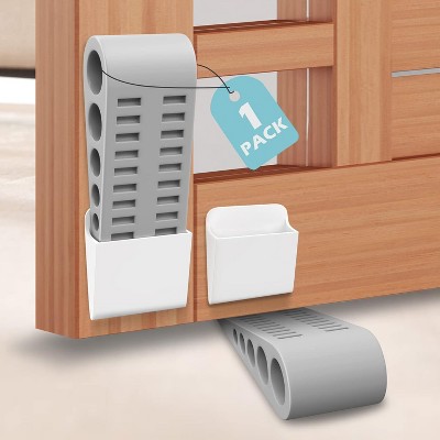 DOMETOUR Door Stopper for Bottom of Door - Heavy Duty Rubber Wedge with Holder for Home, Office, Classroom, Carpet, Concrete, Wood
