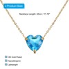 Unique Bargains Women's Birthstone Cubic Zirconia 18K Gold Plated Heart Necklace 17.7" - 2 of 4