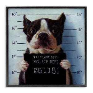 Stupell Industries Boston Terrier Jail Convicted Mugshot, 24" x 24" - 1 of 4