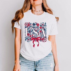 Simply Sage Market USA Floral Coquette Short Sleeve Tee - 1 of 4
