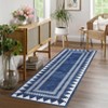Washable Geometric Bordered Living Room Rugs, Contemporary Non Slip Low Pile Bedroom Carpet, Stain Resistant Dining Room Rugs - 4 of 4